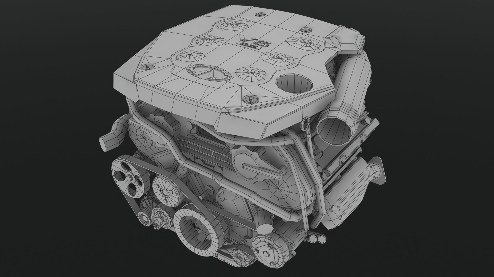 Infiniti G35 VQ35DE engine Low-poly 3D model_3