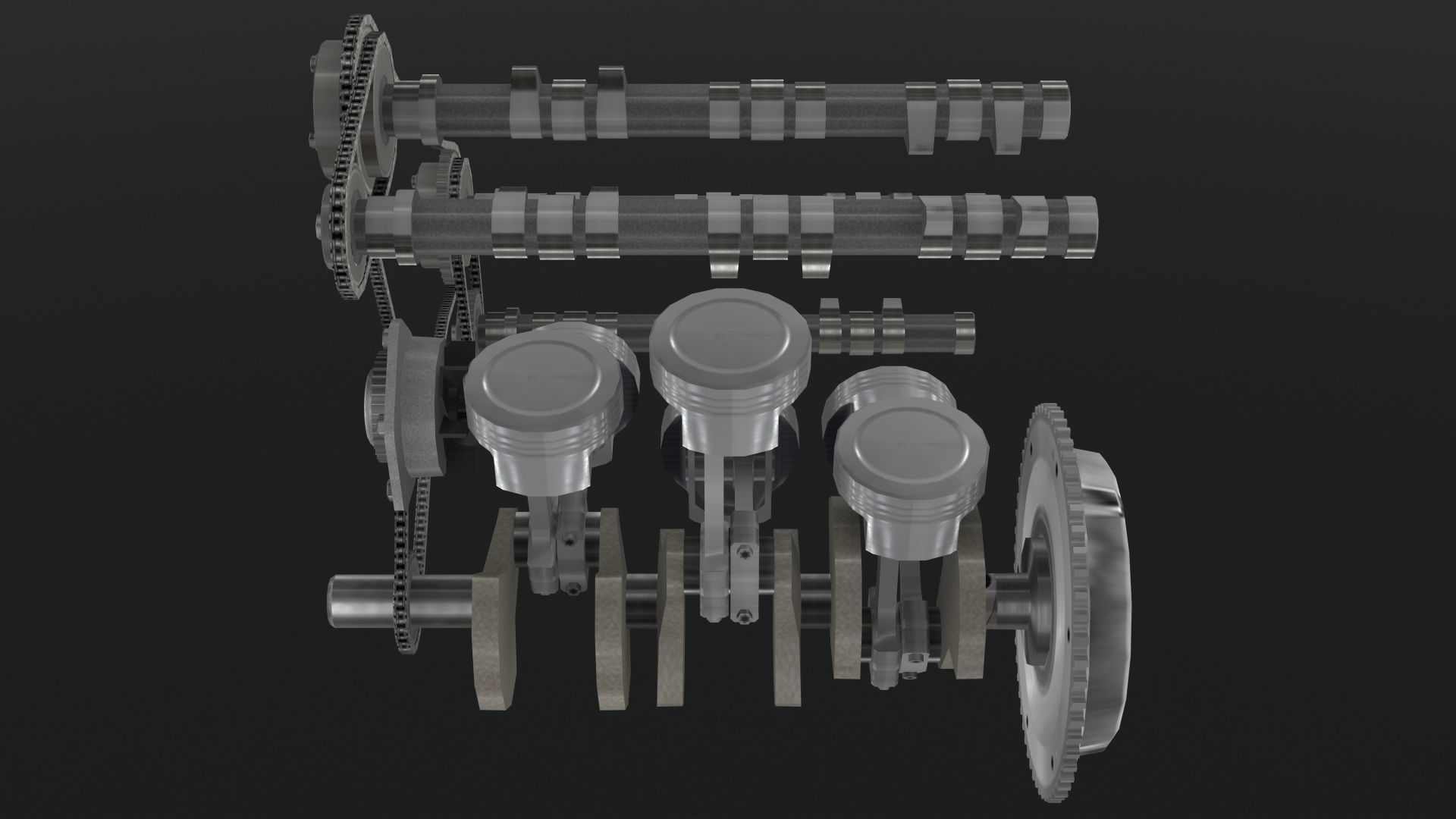 Infiniti G35 VQ35DE engine Low-poly 3D model_18