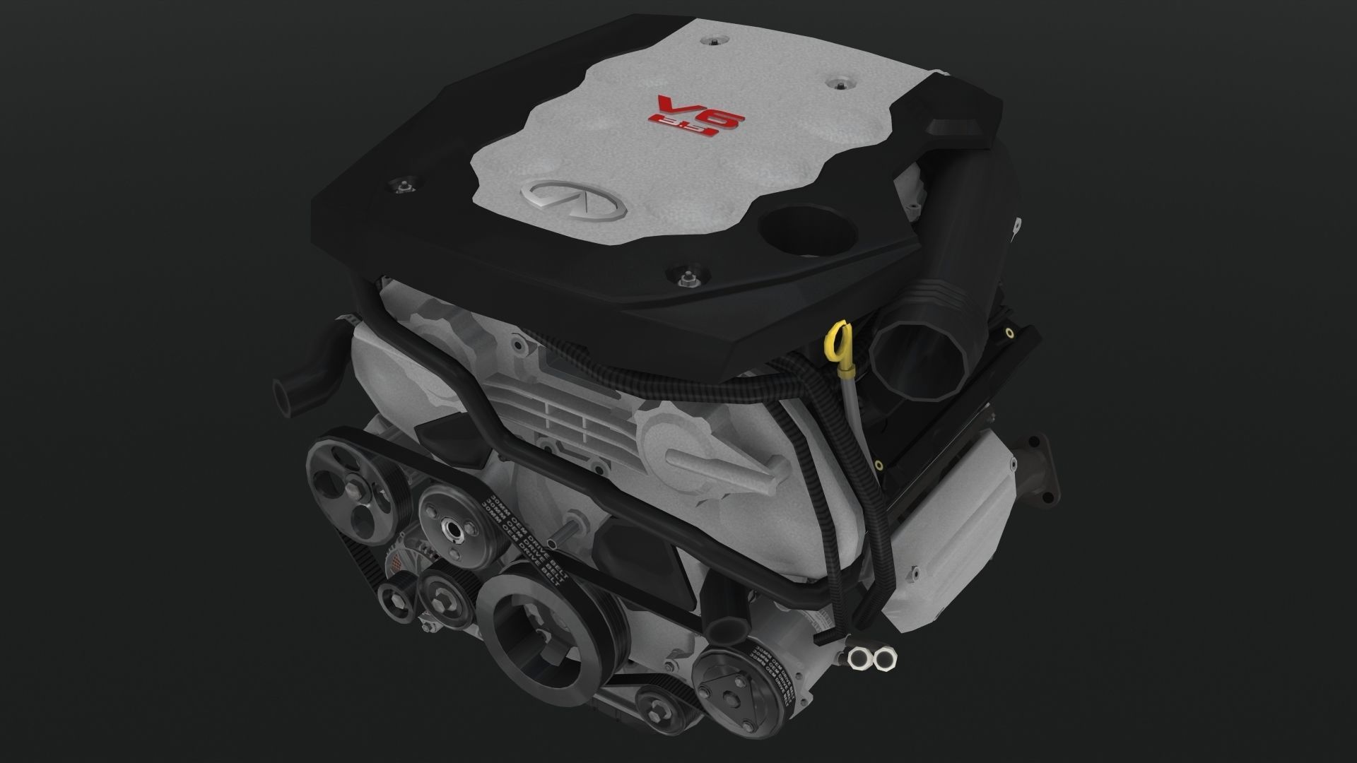 Infiniti G35 VQ35DE engine Low-poly 3D model_1