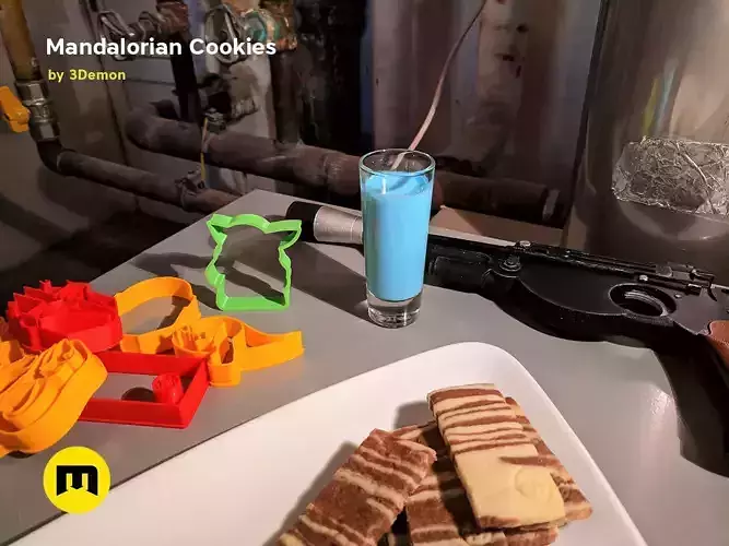 Mandalorian Cookie Cutters with Yoda 3D print model