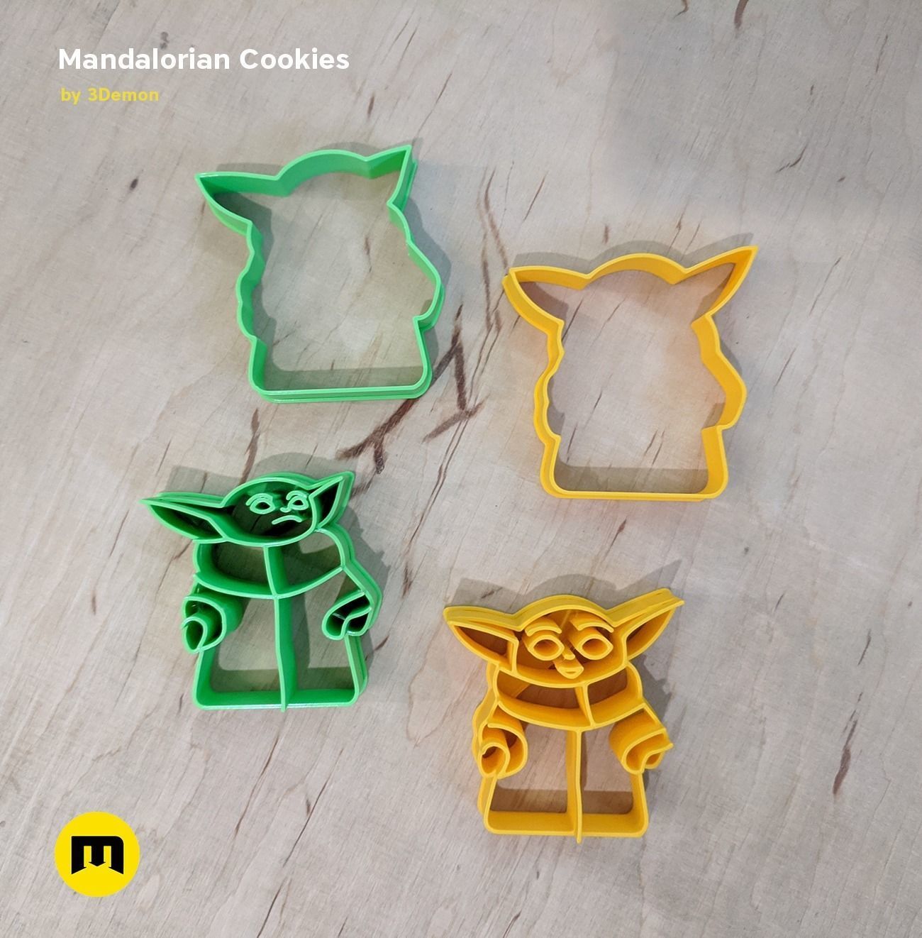 Mandalorian Cookie Cutters with Yoda 3D print model_15