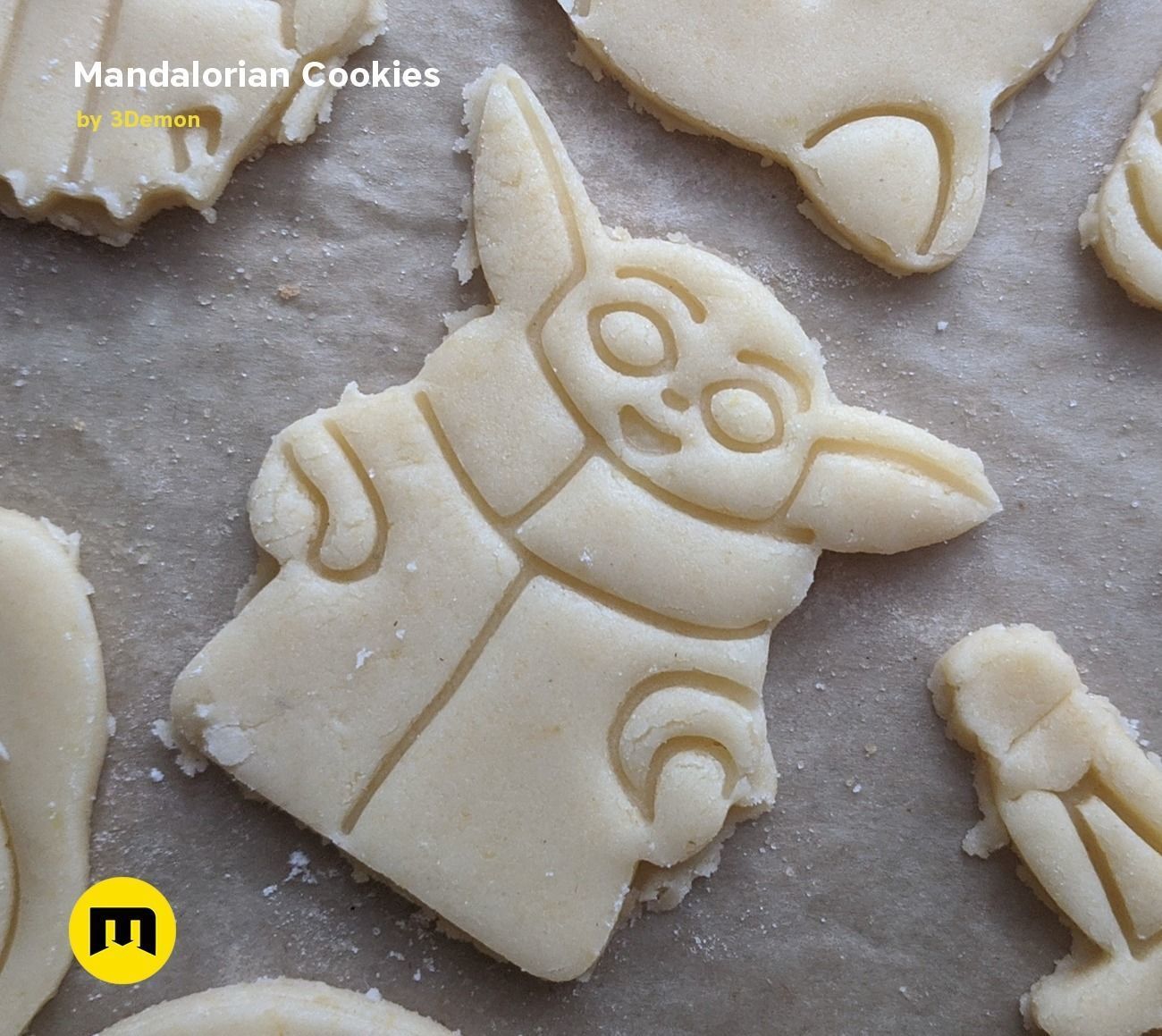 Mandalorian Cookie Cutters with Yoda 3D print model_3