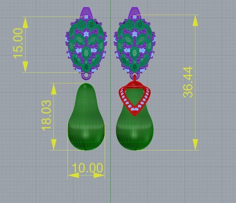 K EARRINGS N4 3D print model_10