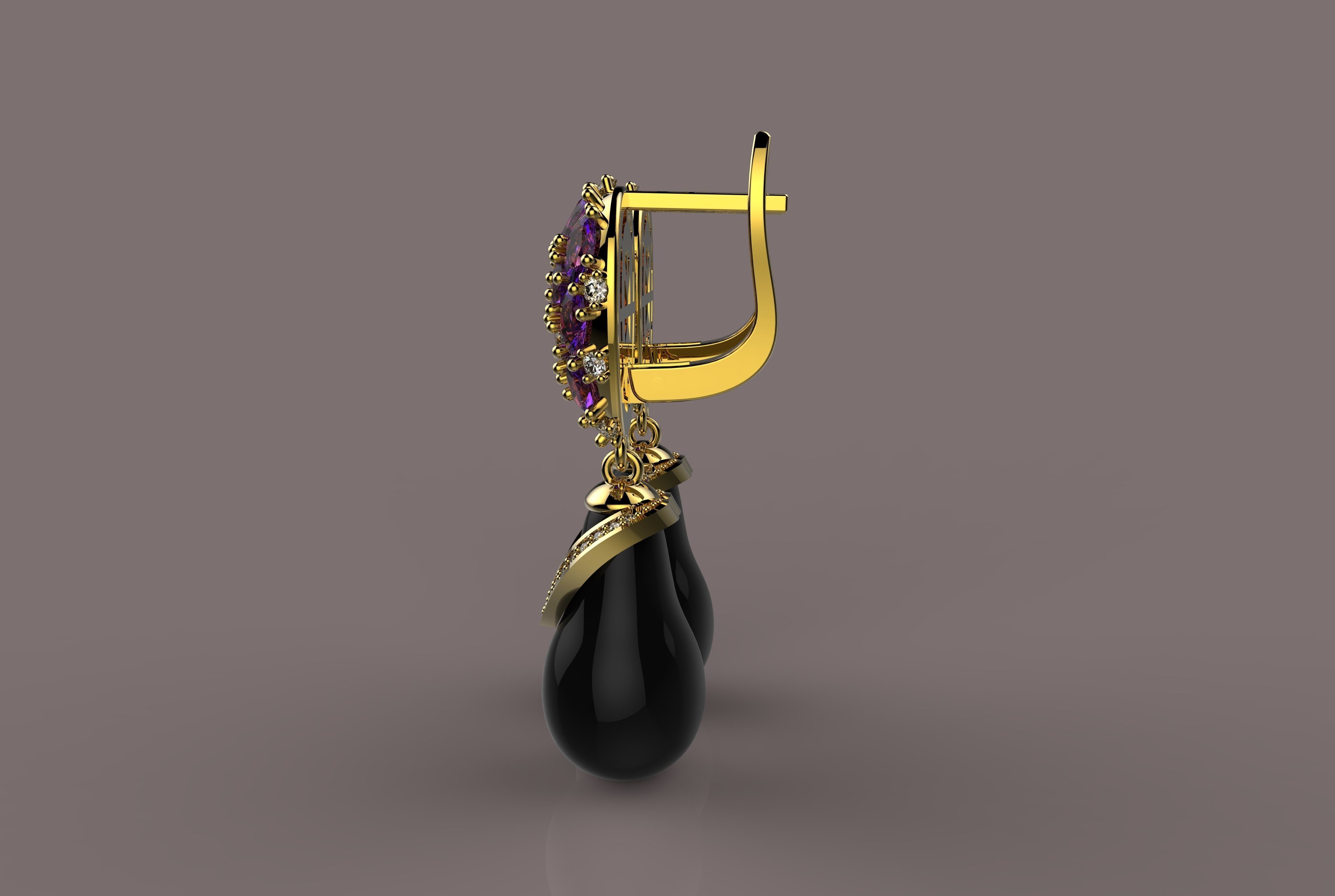 K EARRINGS N4 3D print model_3