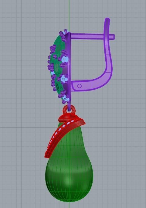 K EARRINGS N4 3D print model_11