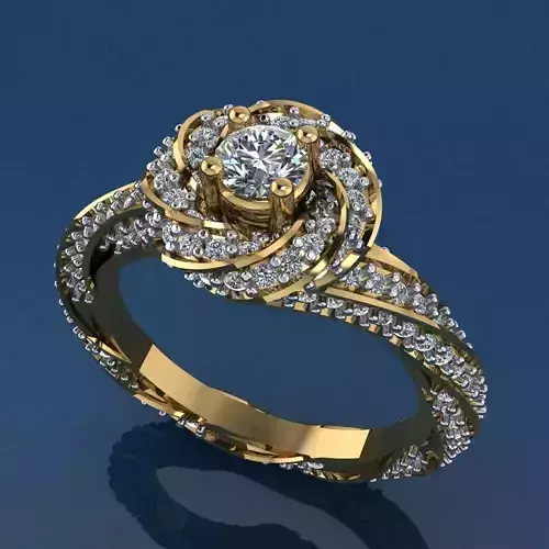 Halka 4 engagement ring gold with diamonds