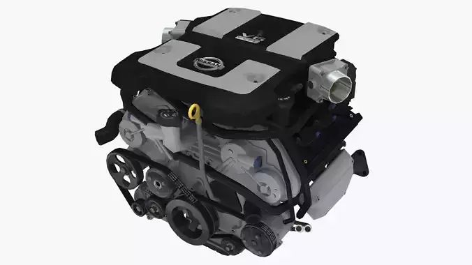 Nissan 370z VQ37VHR engine Low-poly 3D model