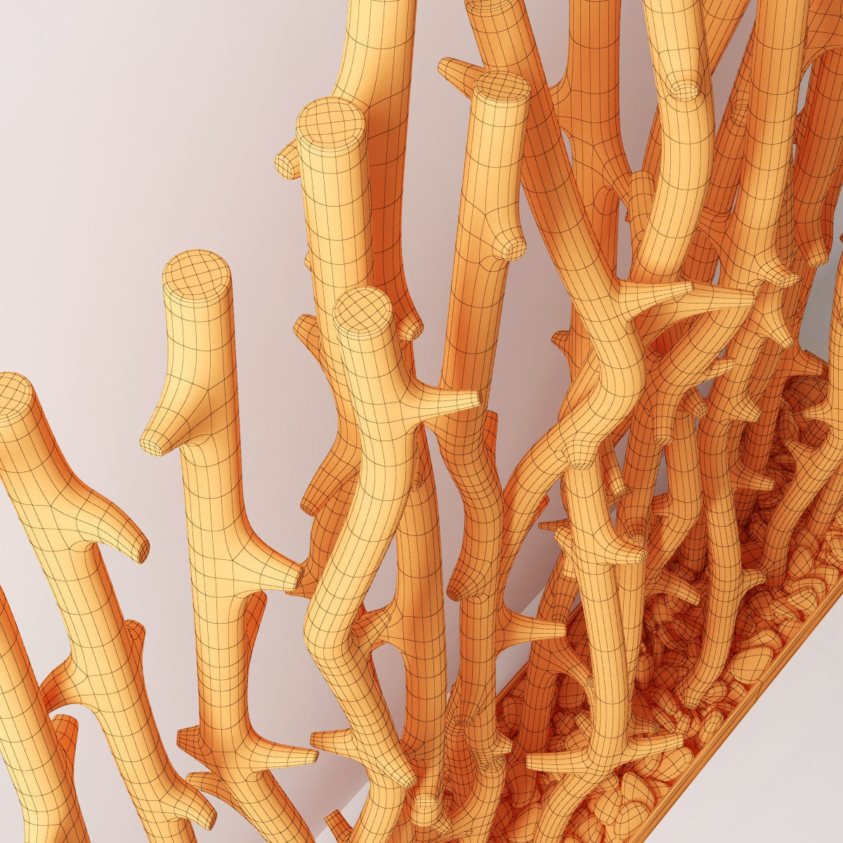 Branch old tree fundament pebble n1 3D model_8