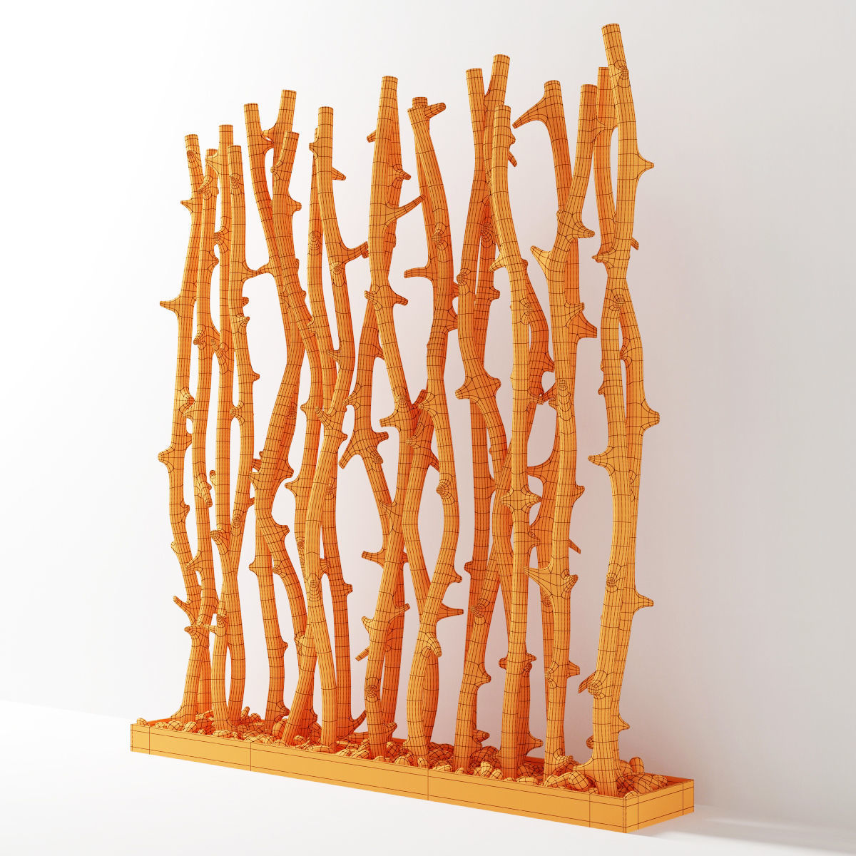 Branch old tree fundament pebble n1 3D model_7