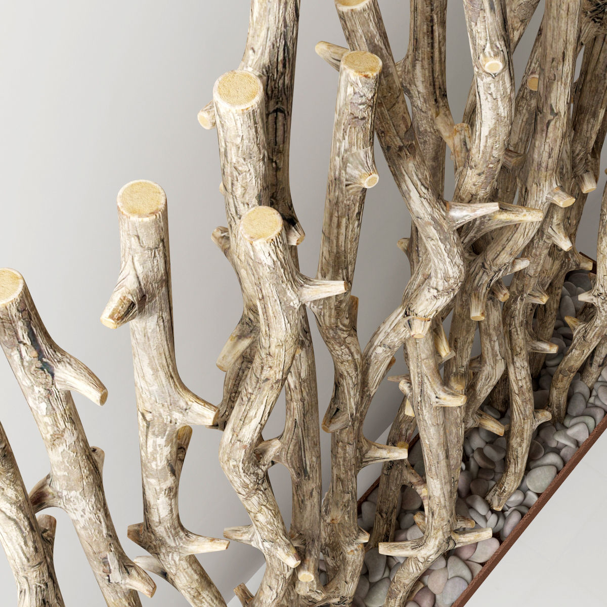 Branch old tree fundament pebble n1 3D model_5