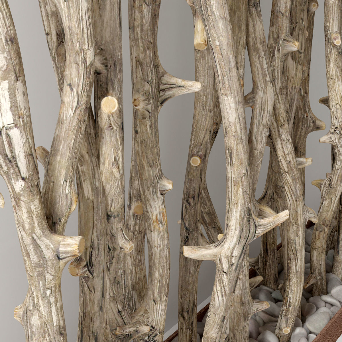 Branch old tree fundament pebble n1 3D model_3