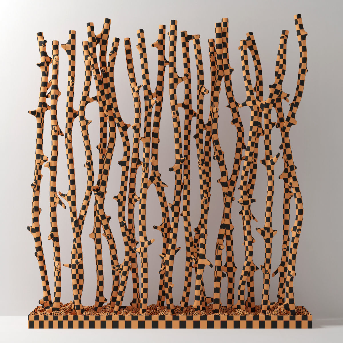 Branch old tree fundament pebble n1 3D model_12