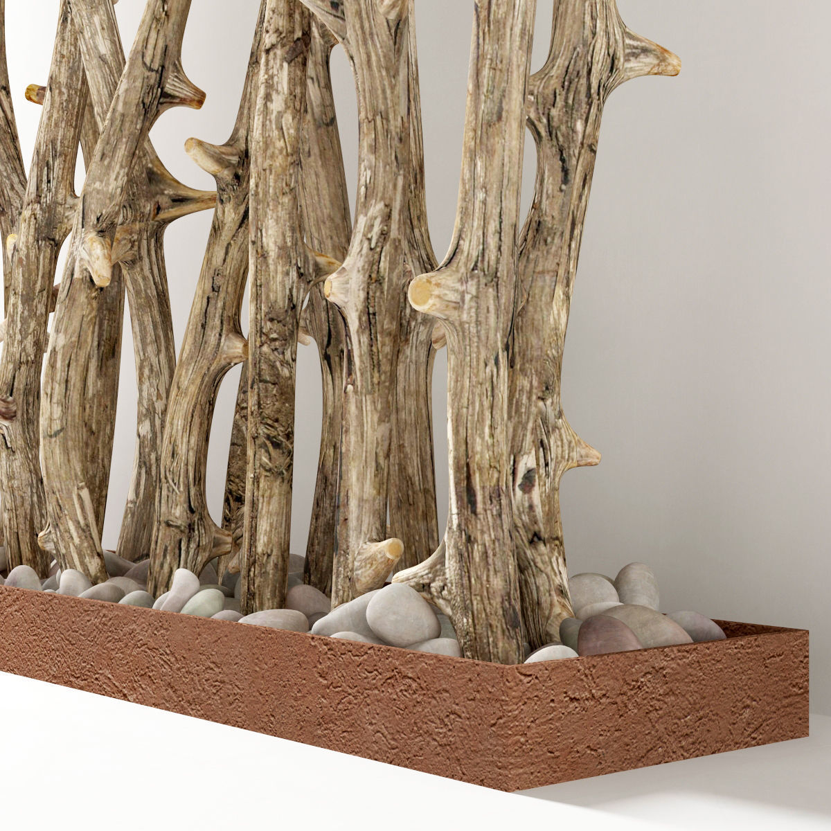 Branch old tree fundament pebble n1 3D model_4