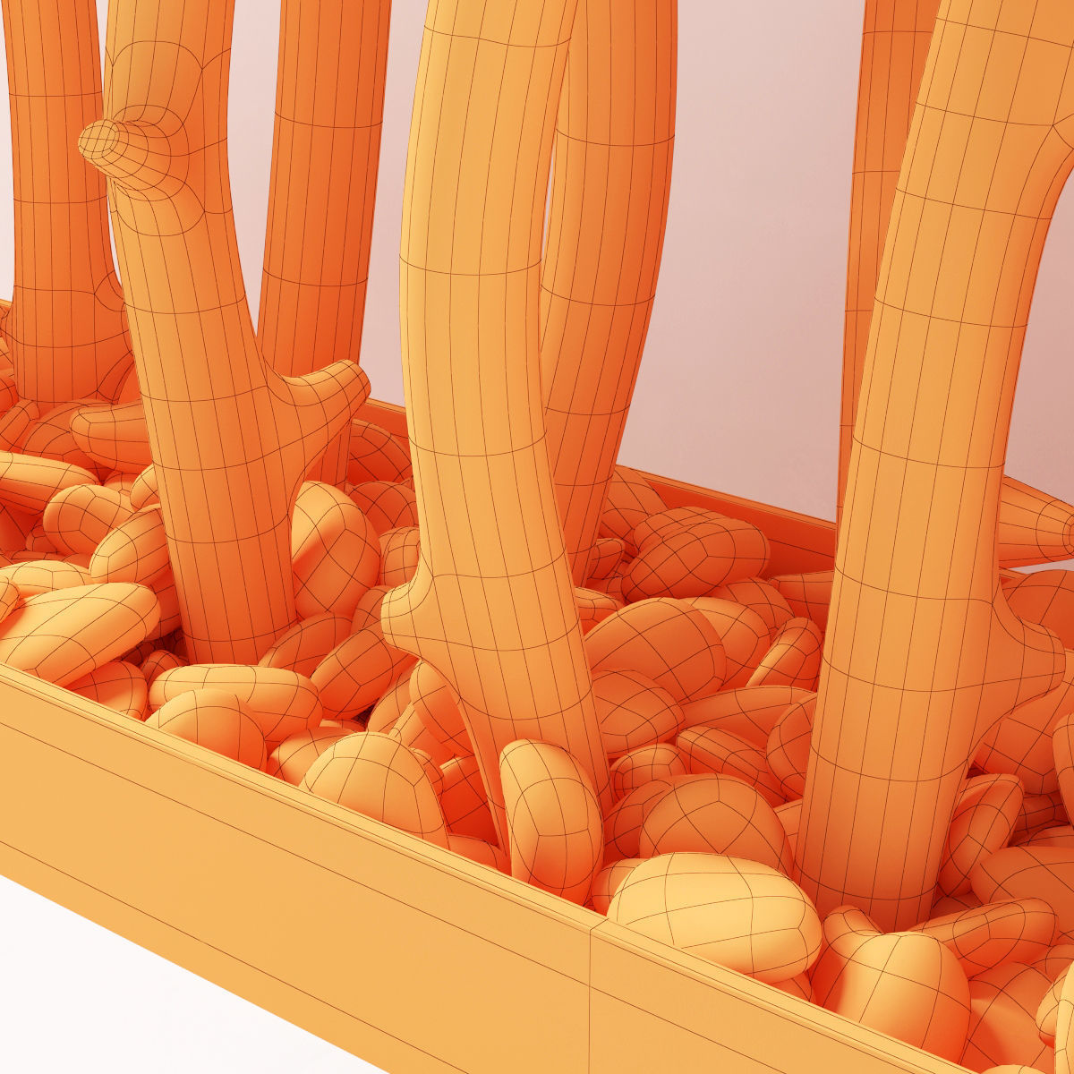 Branch old tree fundament pebble n1 3D model_9