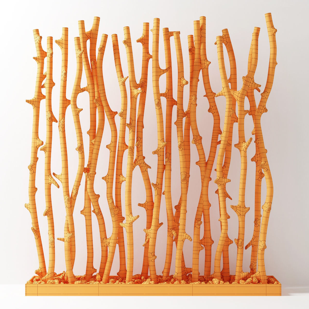 Branch old tree fundament pebble n1 3D model_6