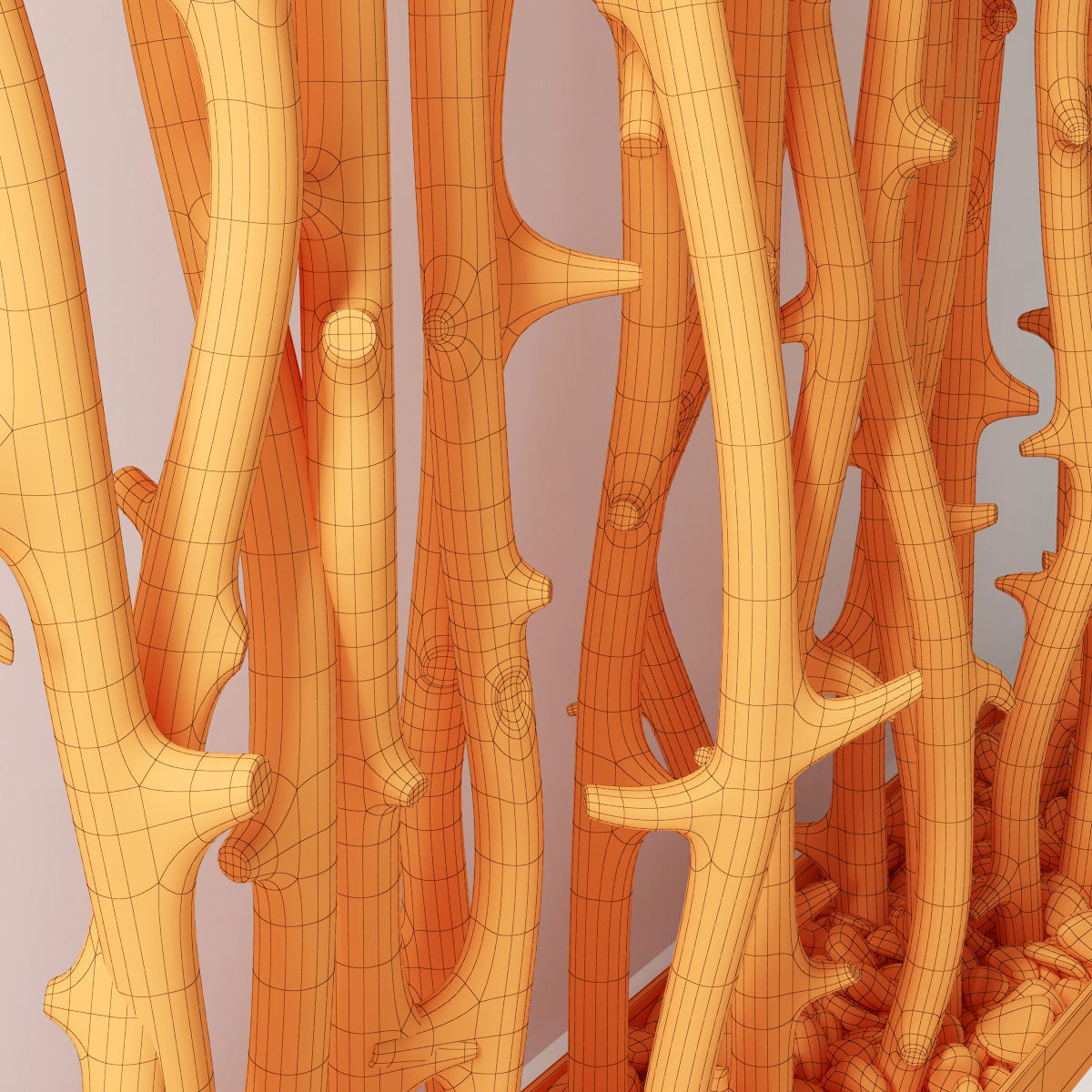 Branch old tree fundament pebble n1 3D model_10