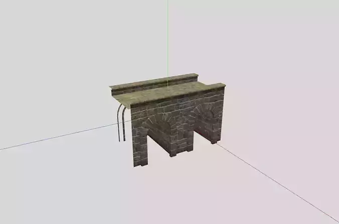 Medieval Stone Bridge Low-poly 3D model