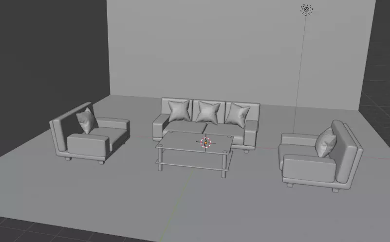 Sofa Set 3D Model living room with furniture Free 3D model