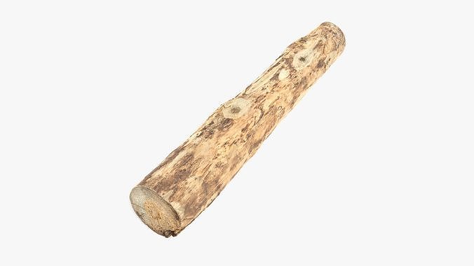 Debarked Pine Log Low-poly 3D model