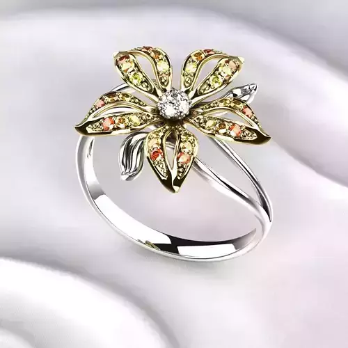 Flower Golden Ring 3D print model