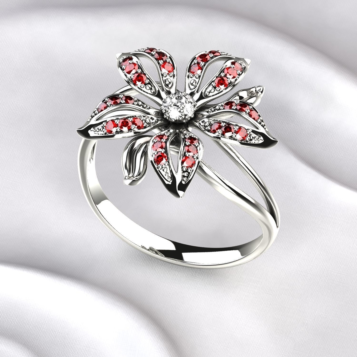 Flower Golden Ring 3D print model_6