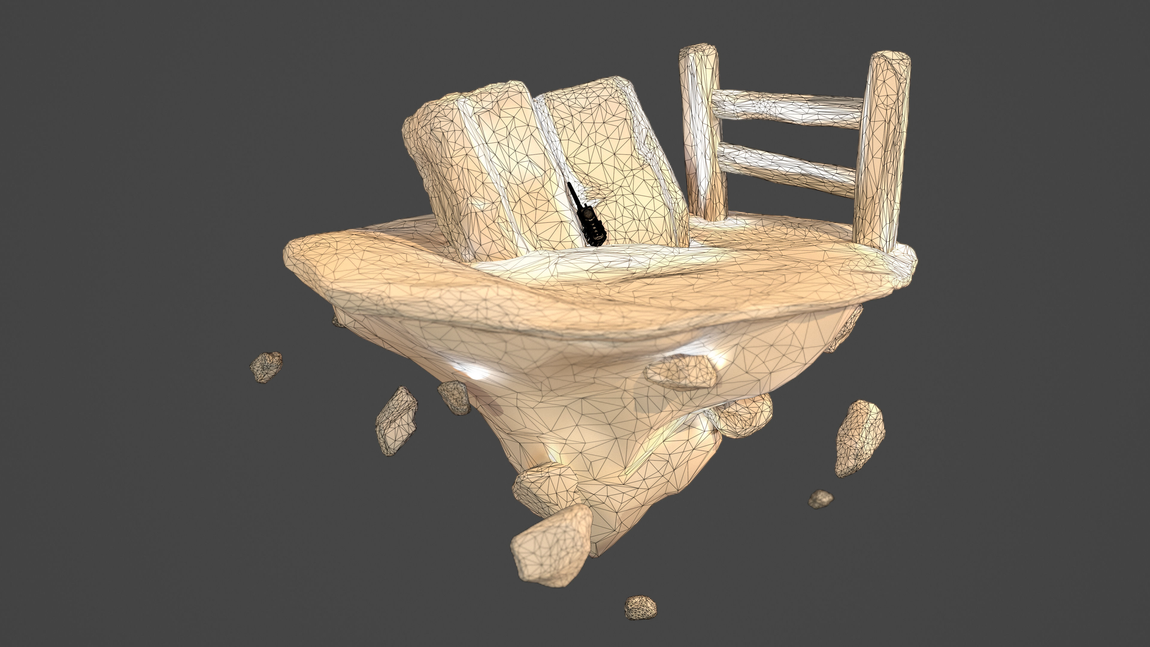 Rock Environment Diorama Low-poly 3D model_7