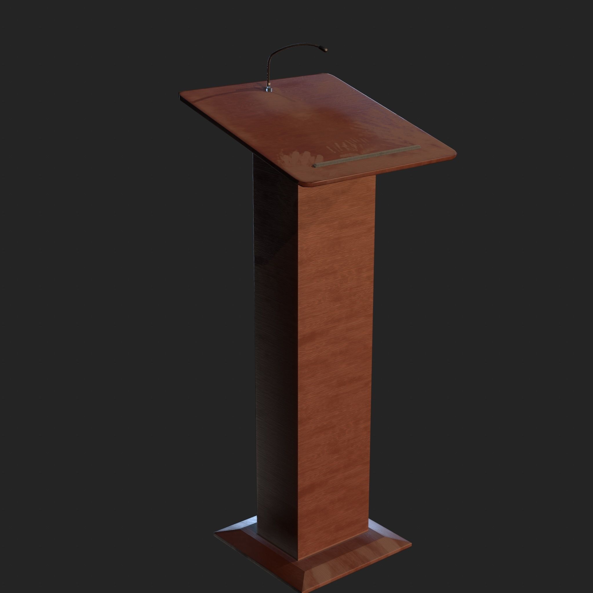 Speaker Podium Low-poly 3D model_2
