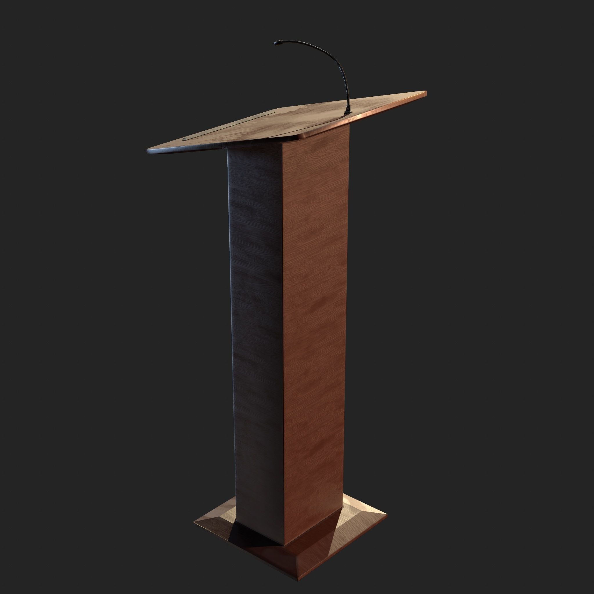 Speaker Podium Low-poly 3D model_3