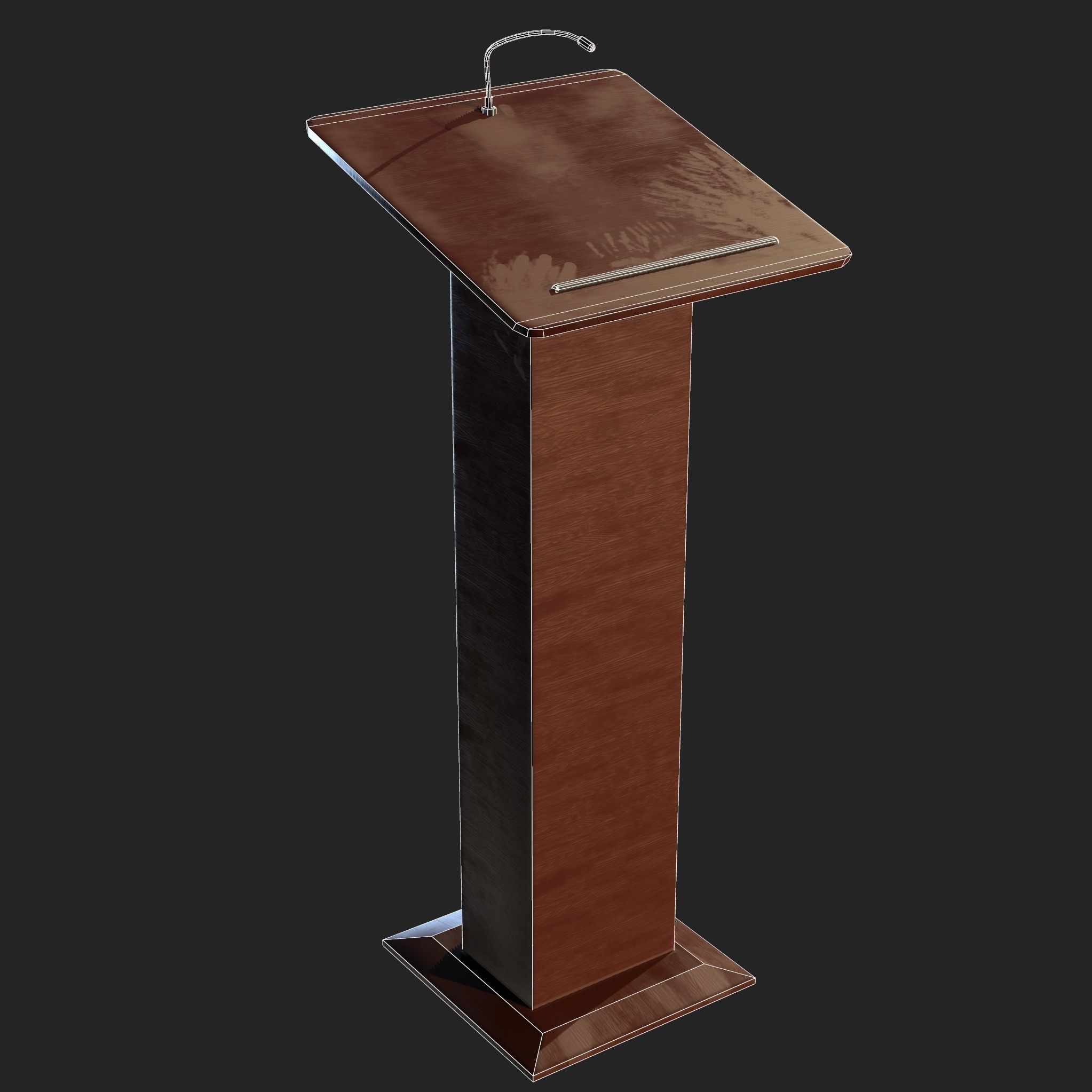 Speaker Podium Low-poly 3D model_5