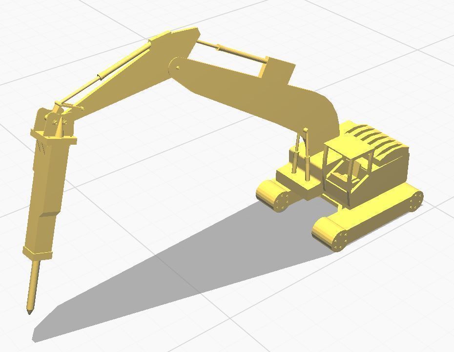 Backhoe hammer 3D print model_1