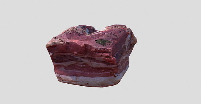 smoked and salted Pork meat - salo  Low-poly 3D model 4