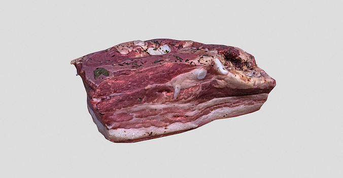 smoked and salted Pork meat - salo  Low-poly 3D model 7