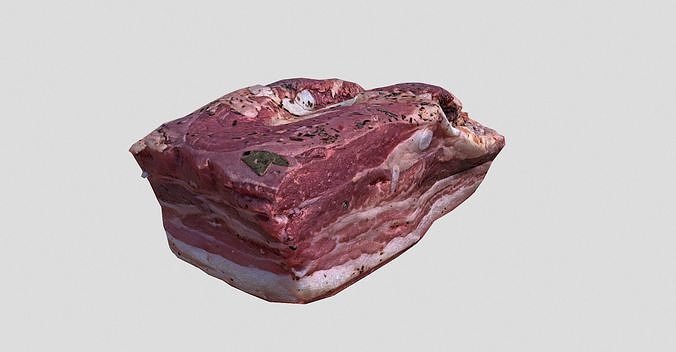 smoked and salted Pork meat - salo  Low-poly 3D model 6