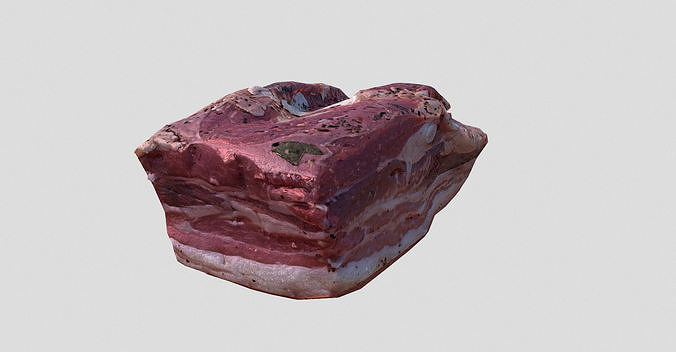 smoked and salted Pork meat - salo  Low-poly 3D model 5