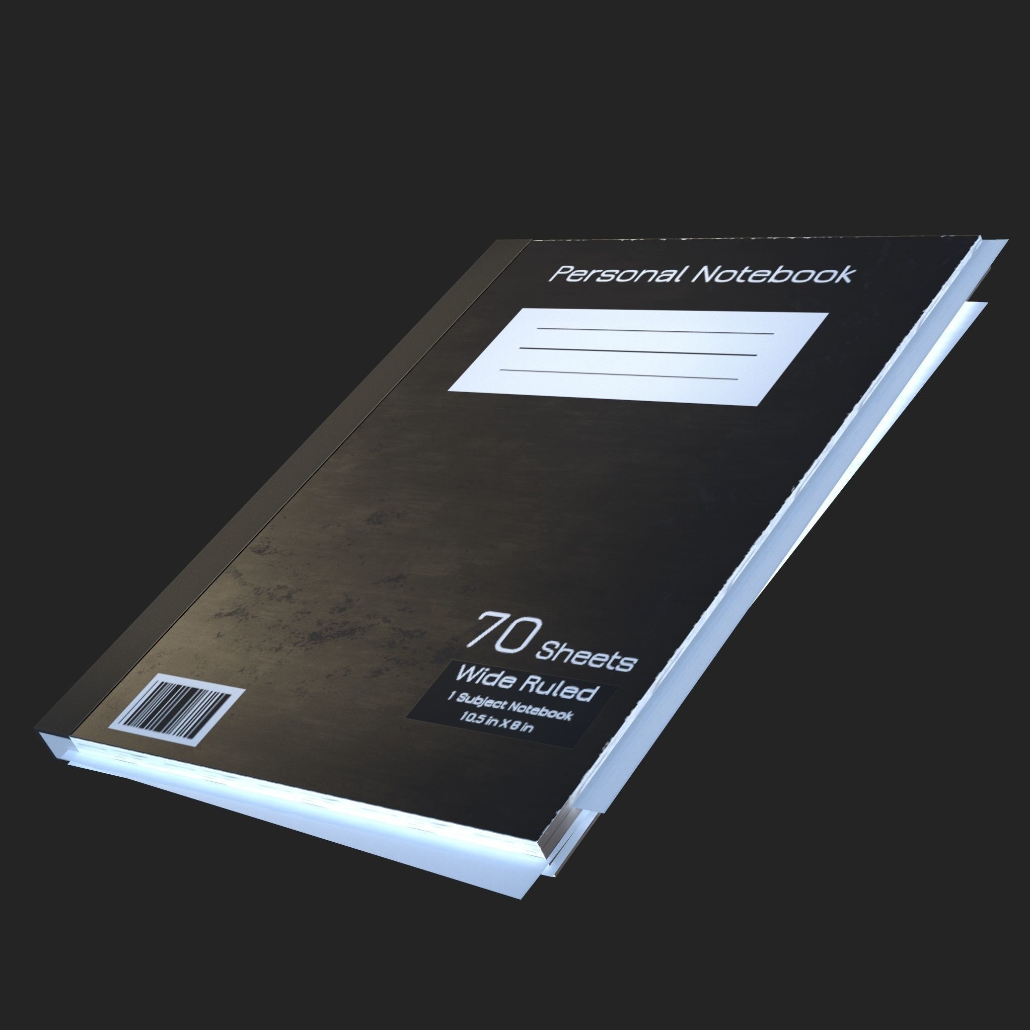Realistic Personal Notebook lowpoly Low-poly 3D model_4