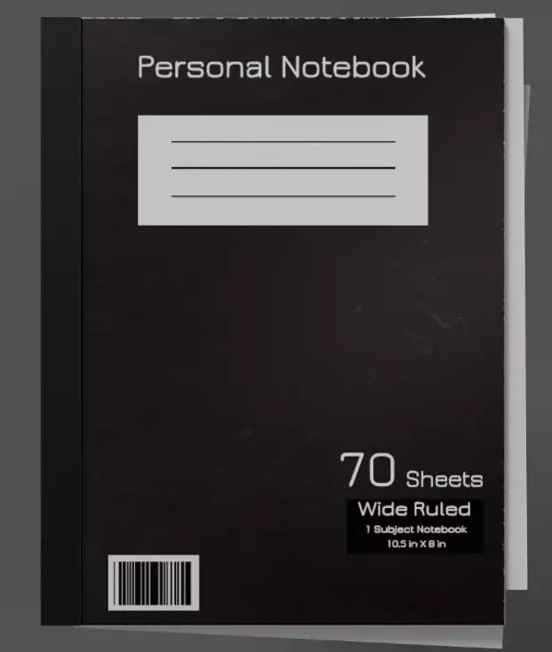 Realistic Personal Notebook lowpoly Low-poly 3D model_0