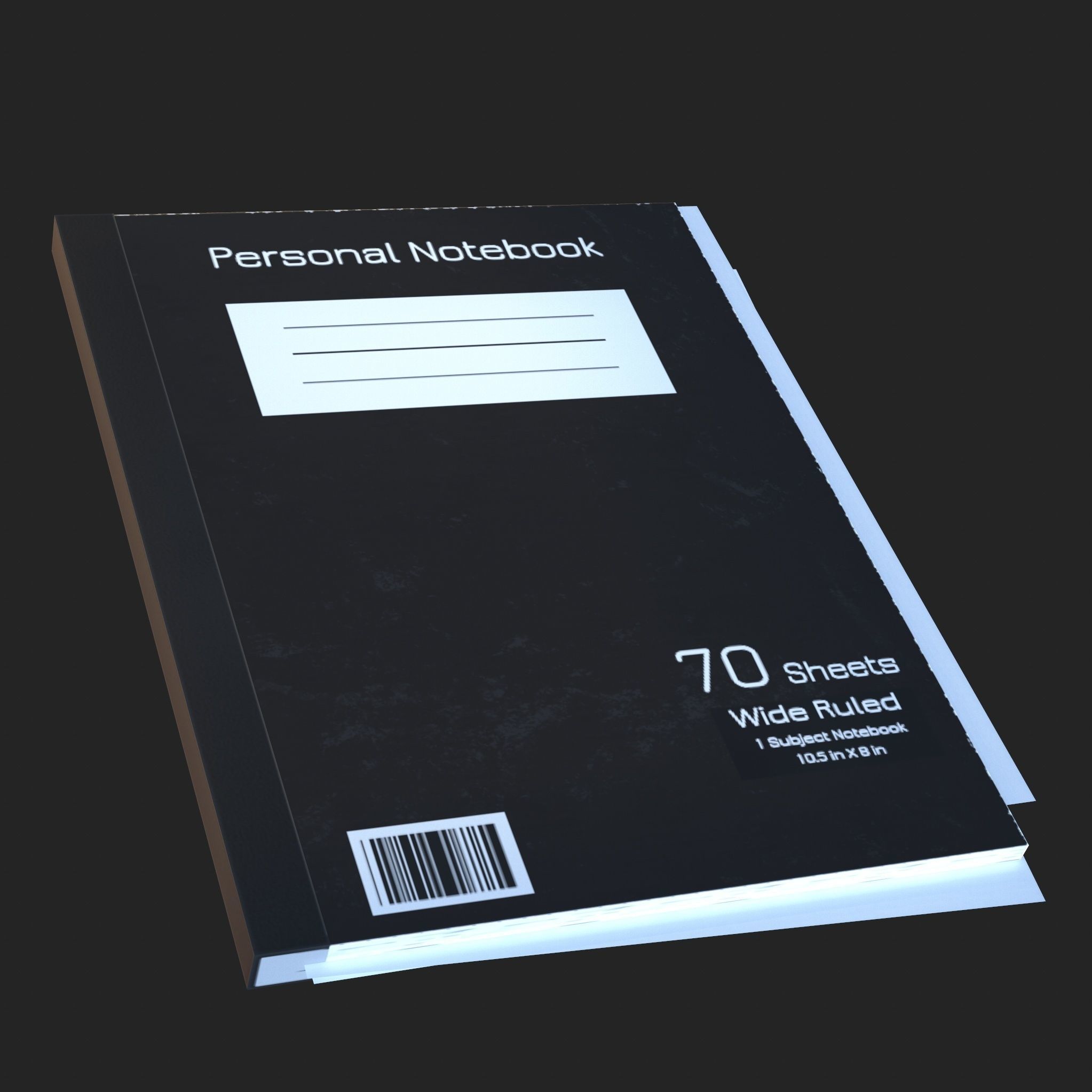 Realistic Personal Notebook lowpoly Low-poly 3D model_3
