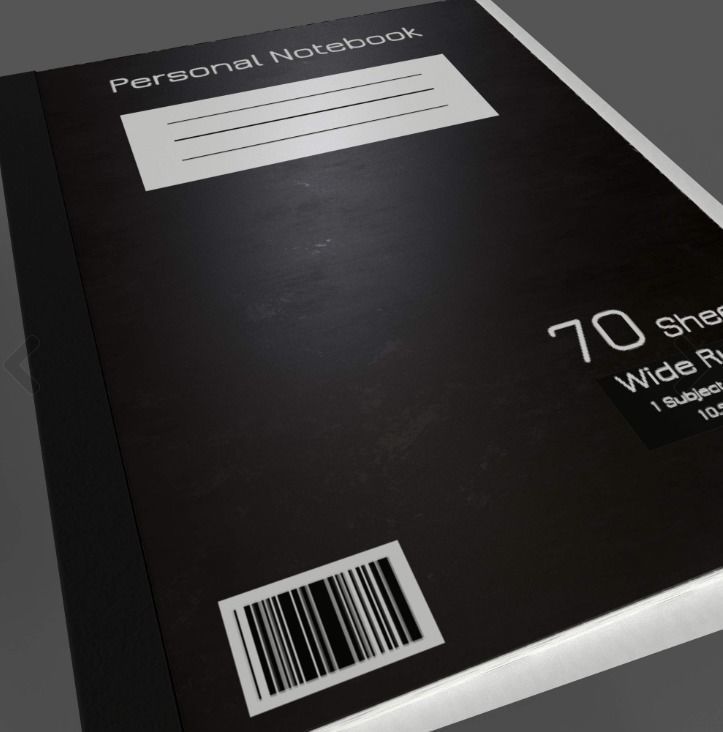 Realistic Personal Notebook lowpoly Low-poly 3D model_2