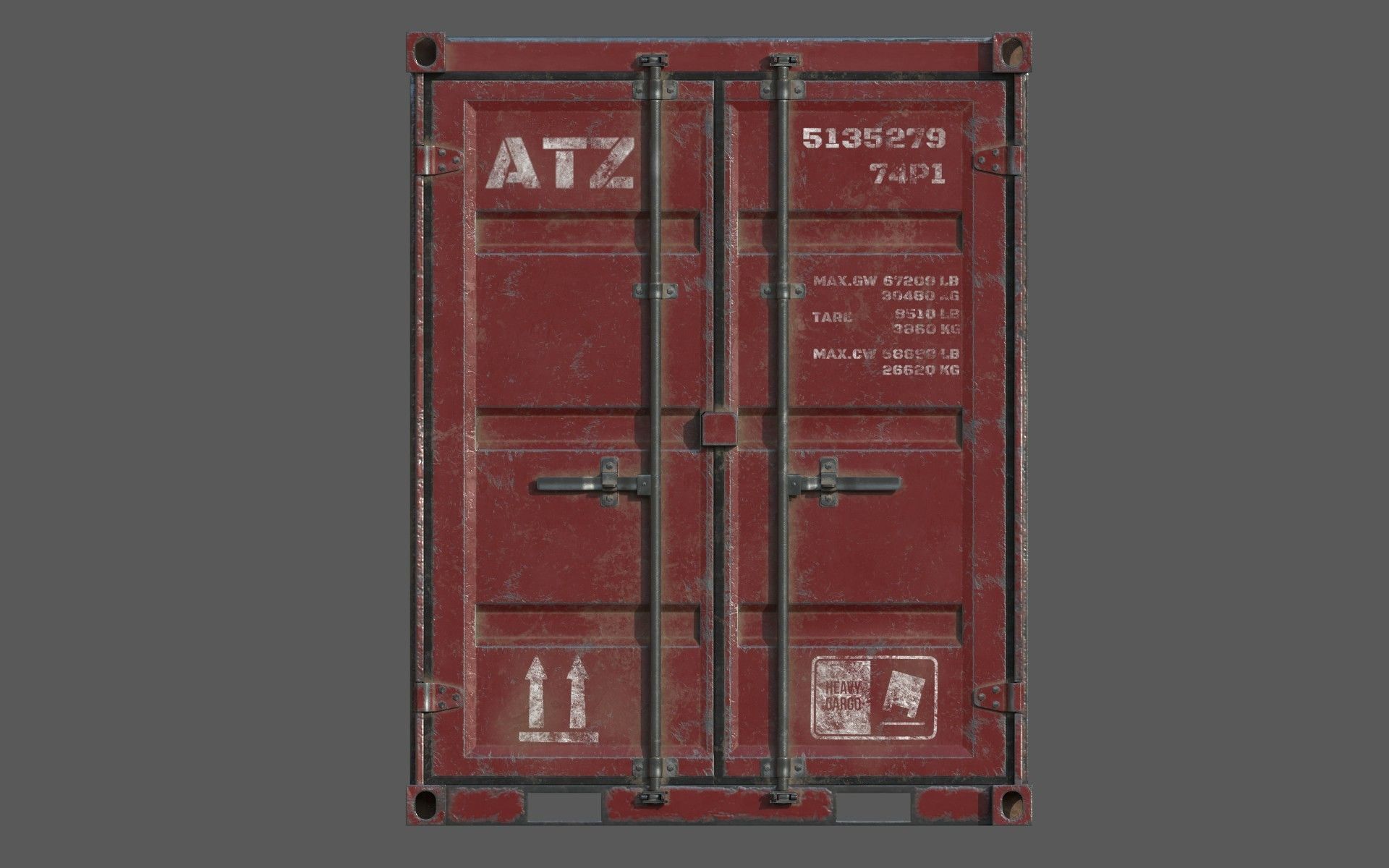 Claret Shipping Container PBR Low-Poly 3D Game Ready Model Low-poly 3D model_6