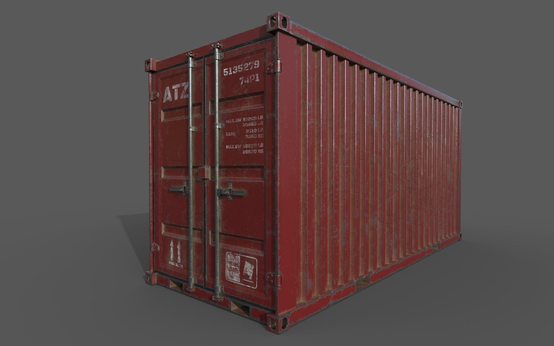 Claret Shipping Container PBR Low-Poly 3D Game Ready Model Low-poly 3D model_13