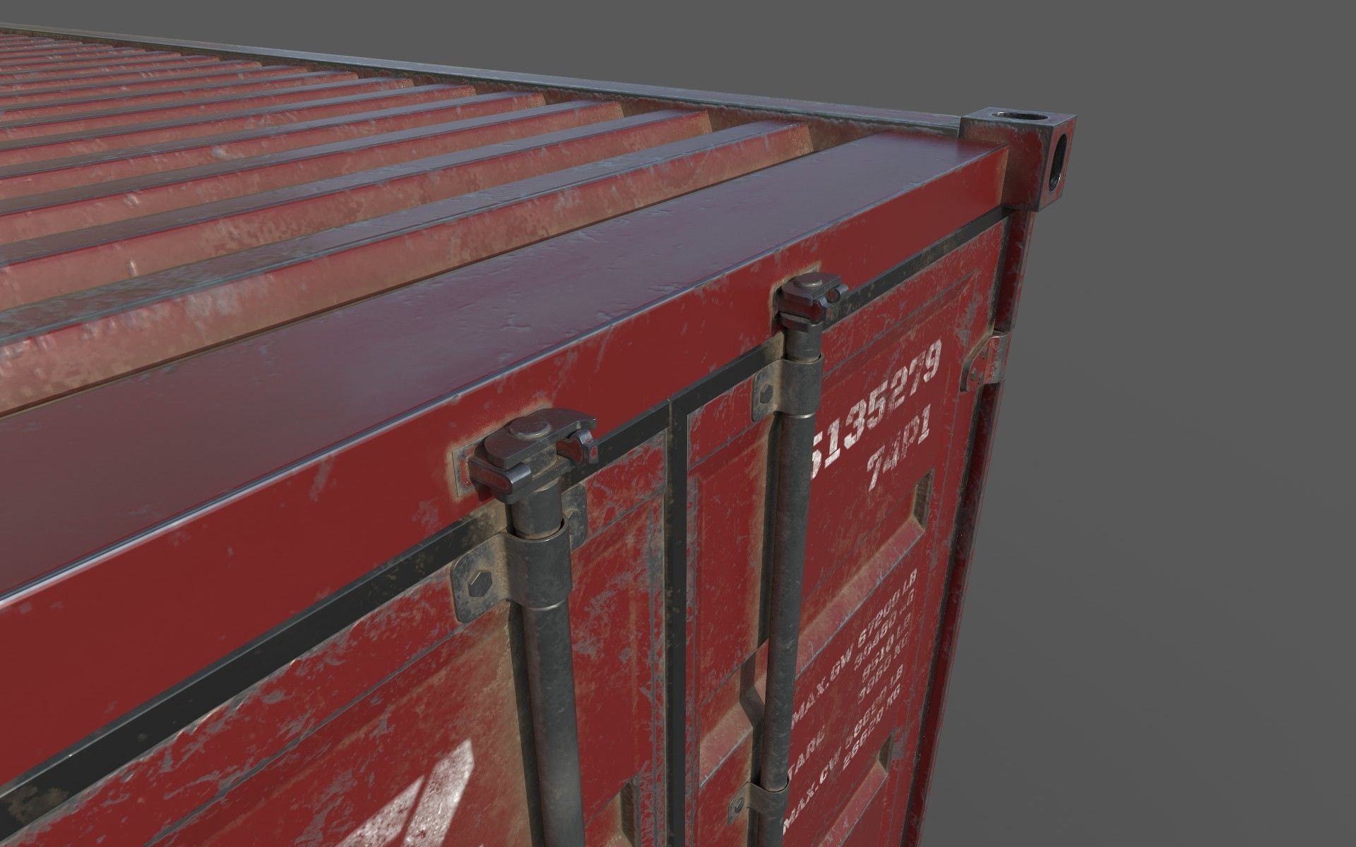 Claret Shipping Container PBR Low-Poly 3D Game Ready Model Low-poly 3D model_17