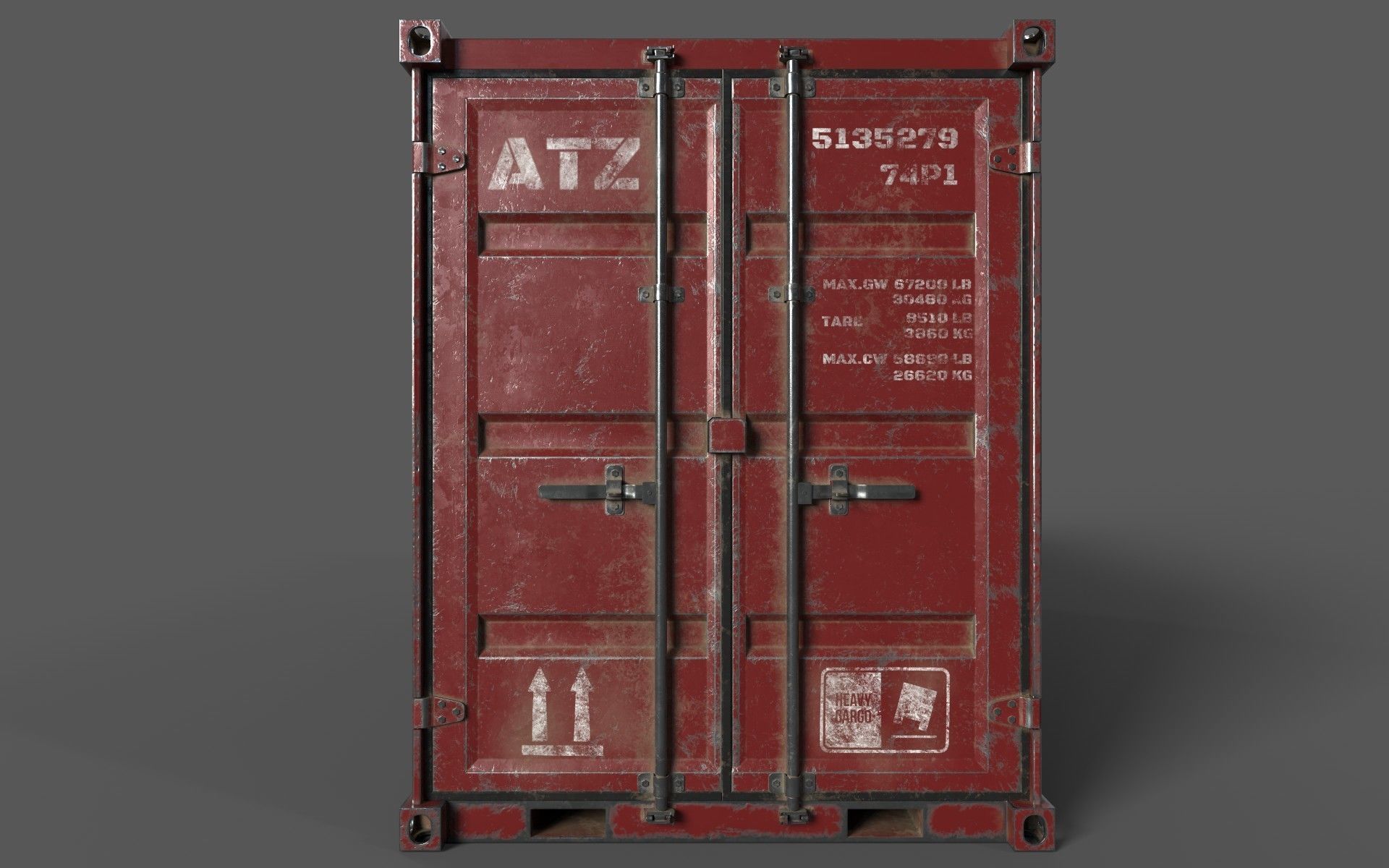 Claret Shipping Container PBR Low-Poly 3D Game Ready Model Low-poly 3D model_1