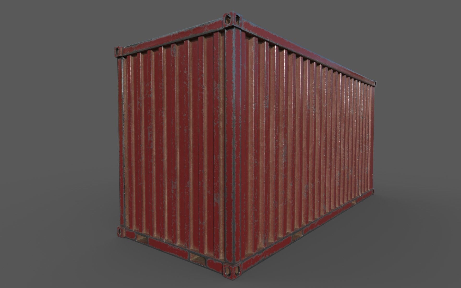 Claret Shipping Container PBR Low-Poly 3D Game Ready Model Low-poly 3D model_15