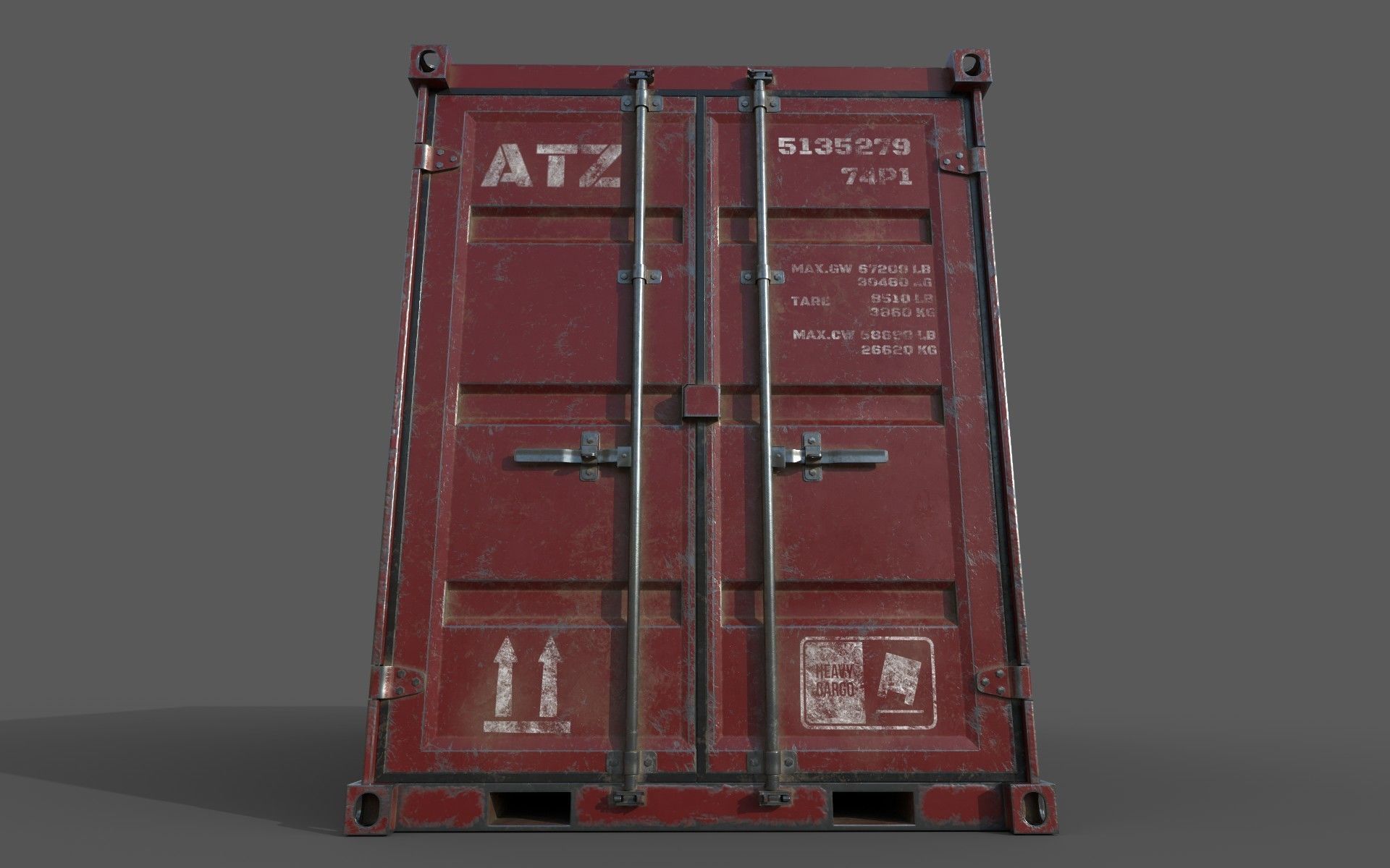 Claret Shipping Container PBR Low-Poly 3D Game Ready Model Low-poly 3D model_11