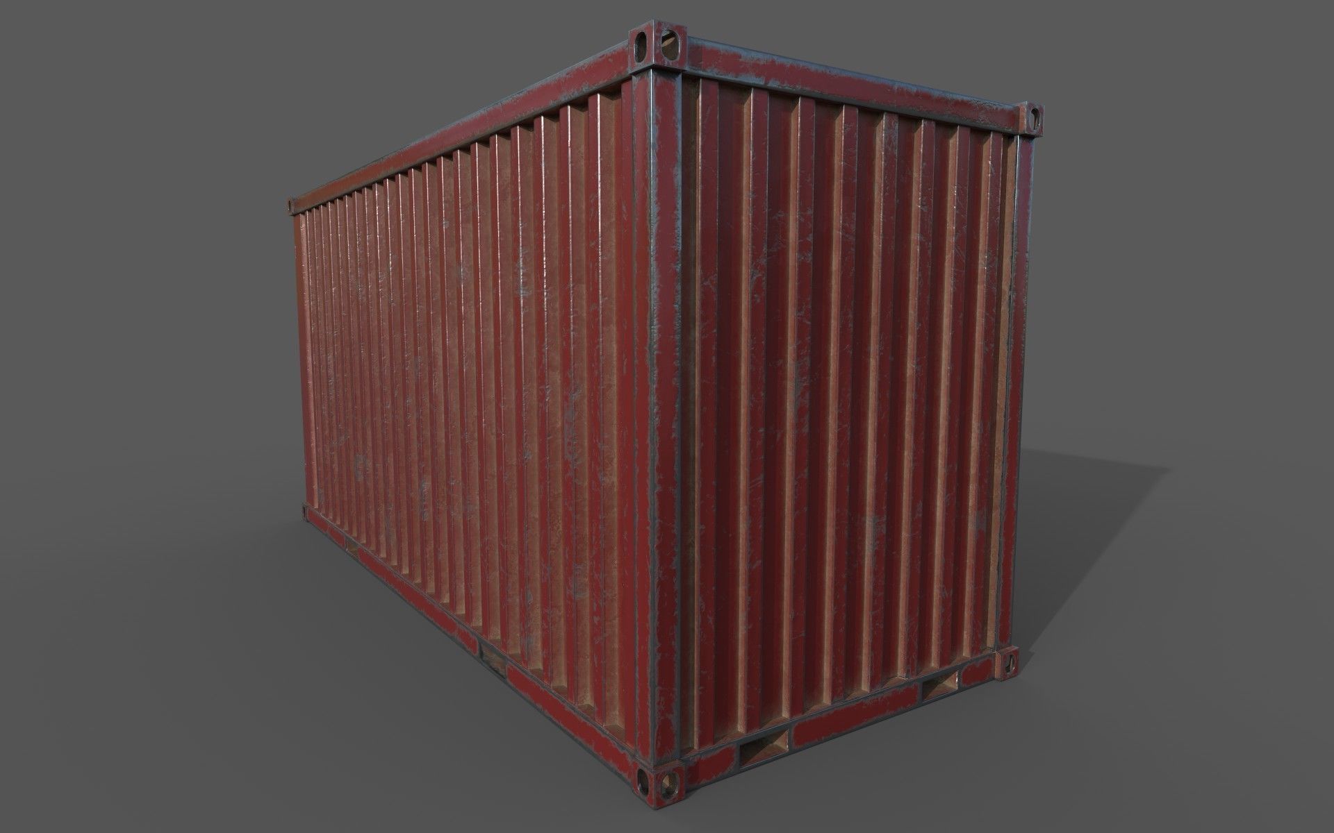 Claret Shipping Container PBR Low-Poly 3D Game Ready Model Low-poly 3D model_14