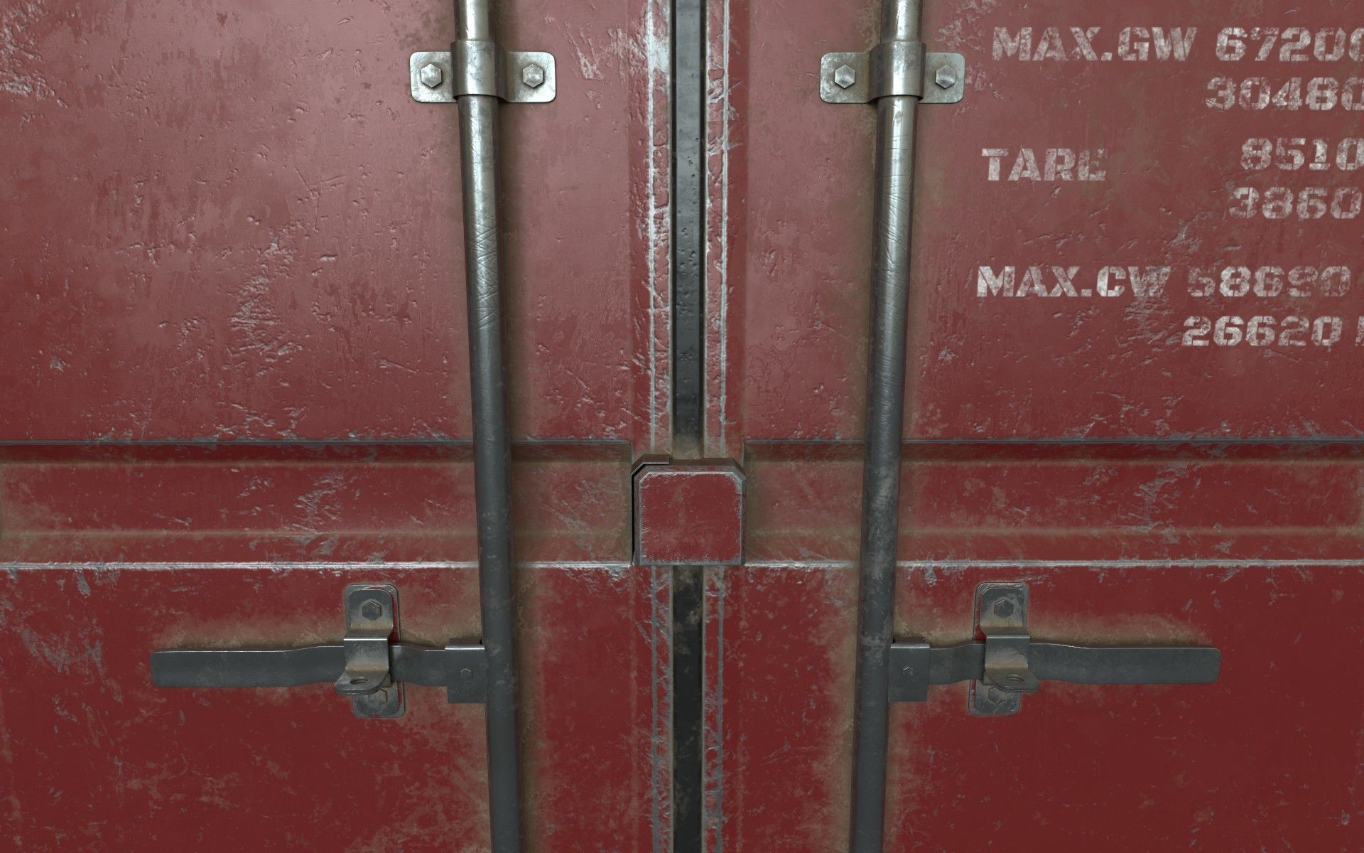 Claret Shipping Container PBR Low-Poly 3D Game Ready Model Low-poly 3D model_16