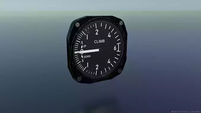 US RATE OF CLIMB INDICATOR Low-poly 3D model