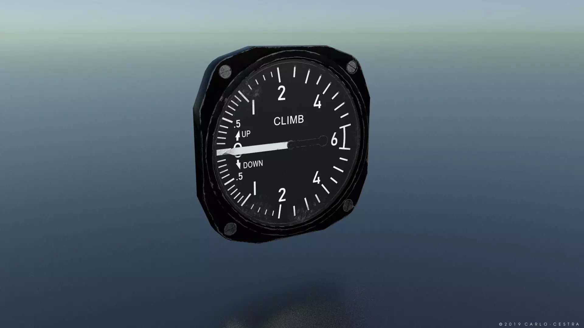 US RATE OF CLIMB INDICATOR Low-poly 3D model_0