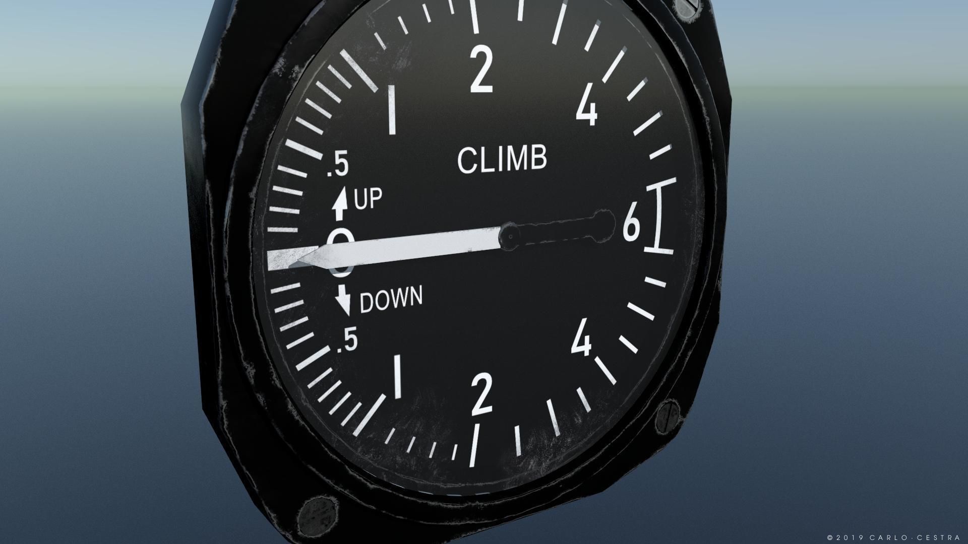 US RATE OF CLIMB INDICATOR Low-poly 3D model_2