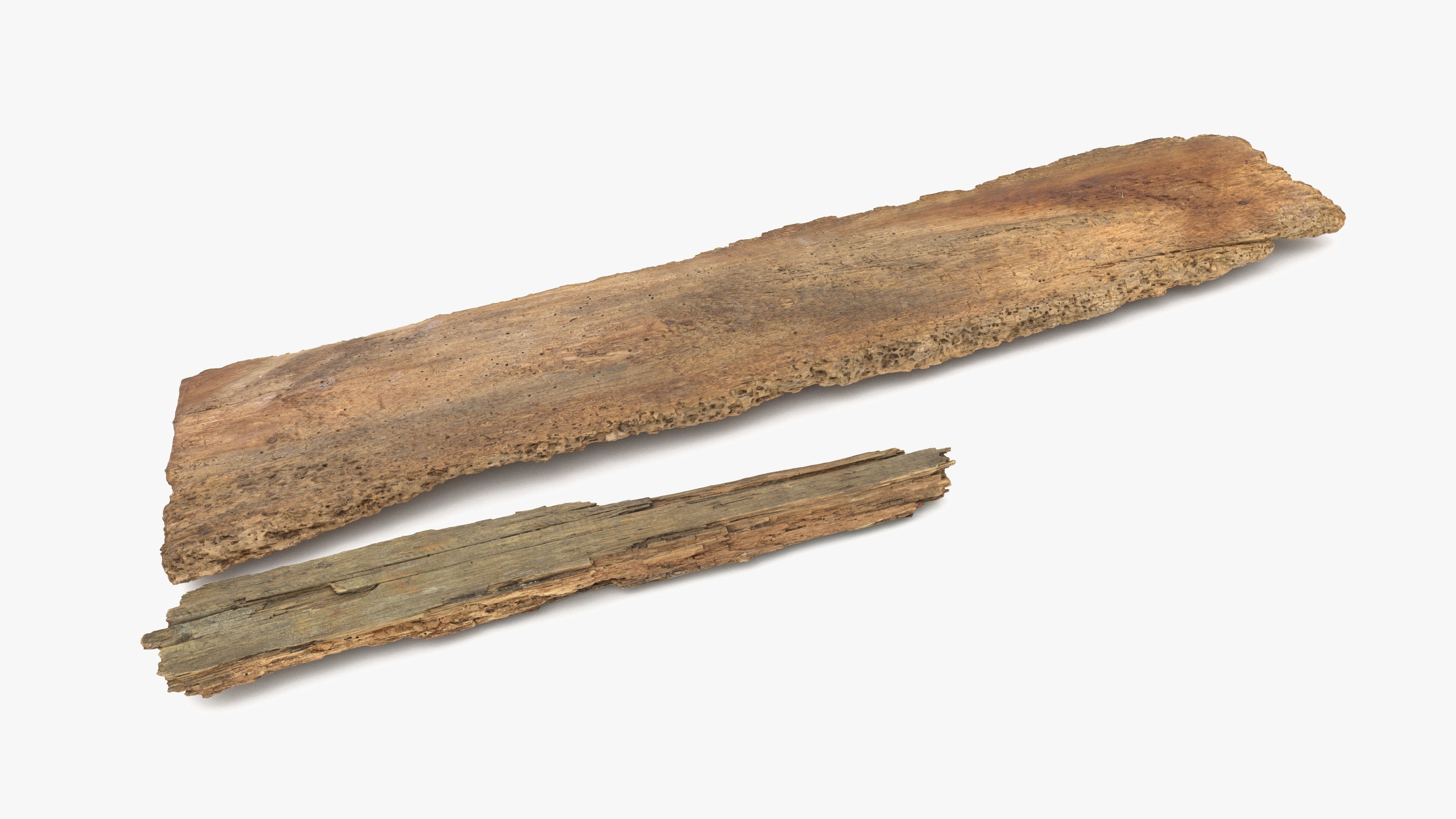 Rotten Planks Eaten Low-poly 3D model_5
